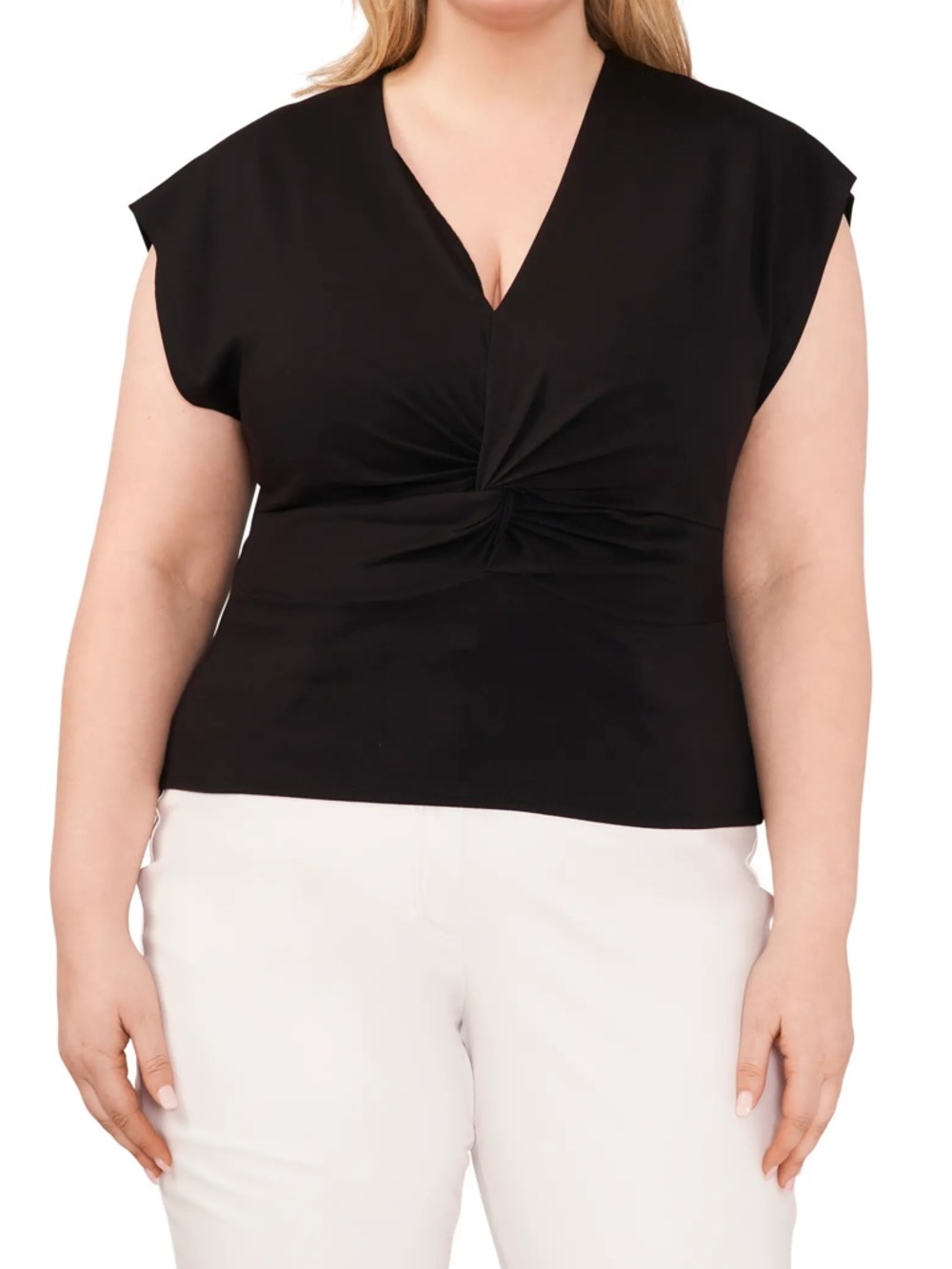 Plus Size Halogen Twist Front Knit Top NWT